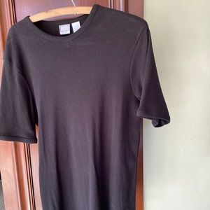 Men’s finely ribbed Black pull-over shirt, size M, 100%cotton, like new